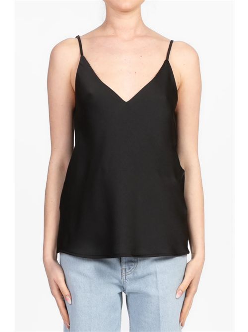 Top doppio scollo v VICOLO | TD0511NERO